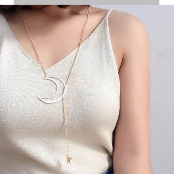 2 ways Moon and Star Chokers Necklace - Picture 2 of 5